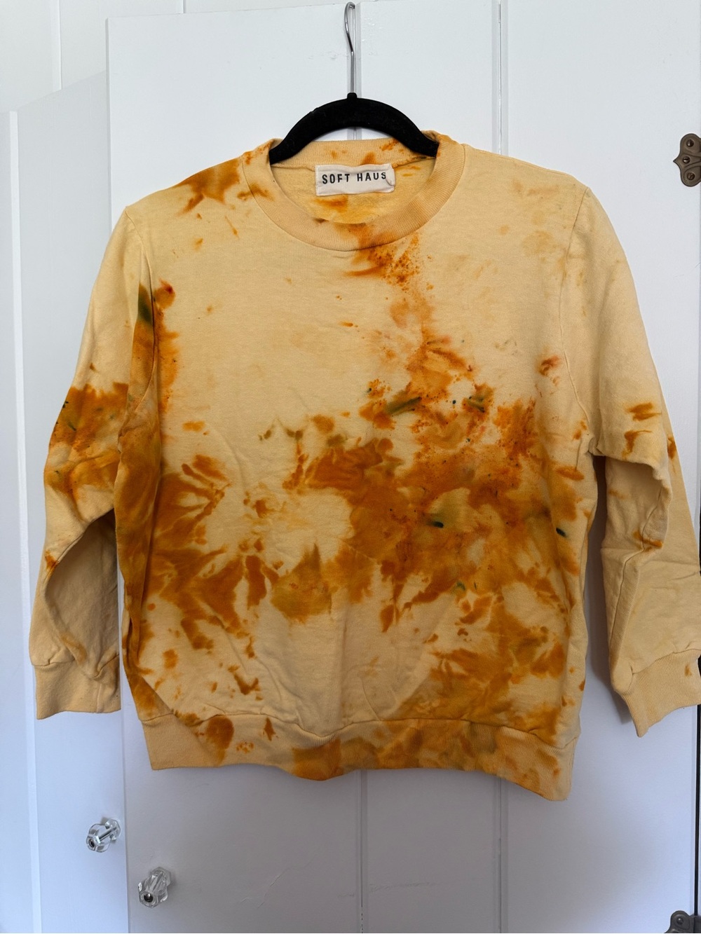 SOFT HAUS Dust Dye Turmeric Tie-Dye Crewneck Sweatshirt